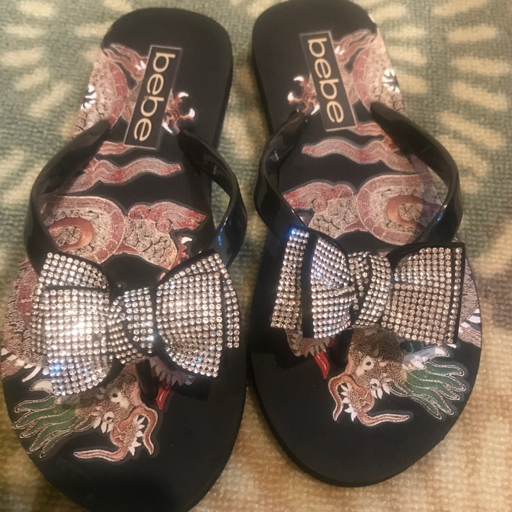 Bebe dragon sandals with crystal-like bow